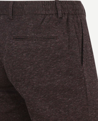 Suitable chino das pied de poule aurbergine | Slim-fit