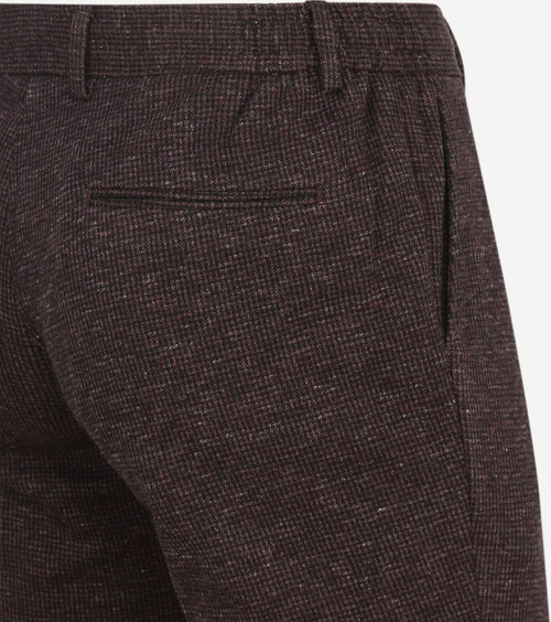 Suitable chino das pied de poule aurbergine | Slim-fit