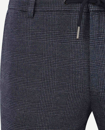 Suitable chino das ruiten donkerblauw | Slim-fit