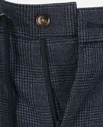 Suitable chino das ruiten donkerblauw | Slim-fit