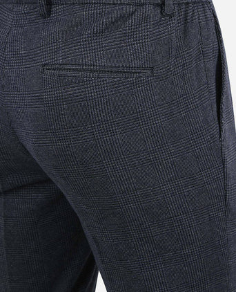 Suitable chino das ruiten donkerblauw | Slim-fit