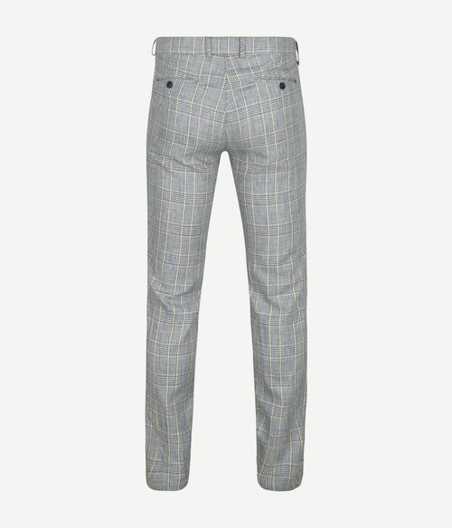 Suitable chino linen blend ruiten blauw