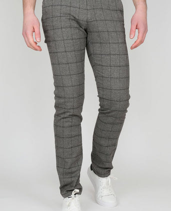 Suitable chino locke ruit grijs