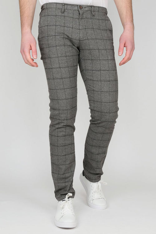 Suitable chino locke ruit grijs