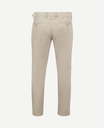 Chino Pico pleat cotton linen pepita beige
