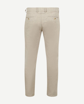 Chino Pico pleat cotton linen pepita beige