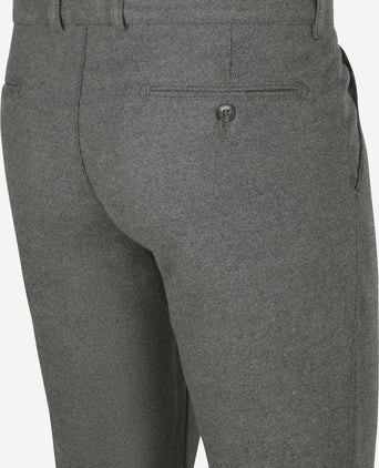 Suitable chino Pico pleat flanel grijs