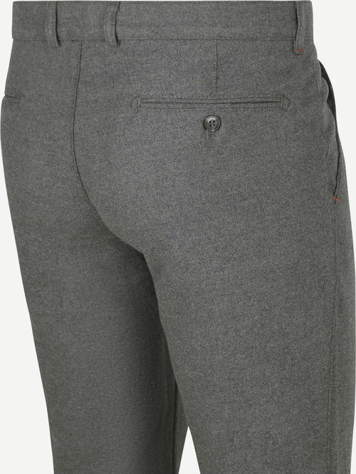 Suitable chino Pico pleat flanel grijs