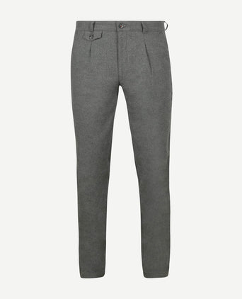 Chino Pico pleat flanel grijs