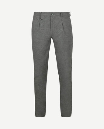 Chino Pico pleat flanel grijs