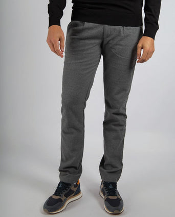 Suitable chino Pico pleat flanel grijs