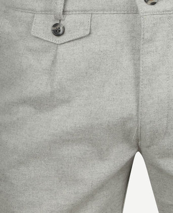 Suitable chino Pico pleat flanel lichtgrijs