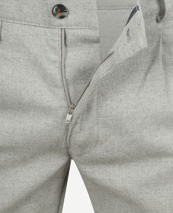 Suitable chino Pico pleat flanel lichtgrijs