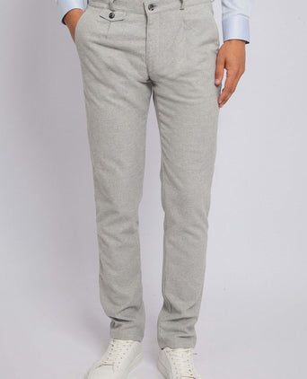 Suitable chino Pico pleat flanel lichtgrijs