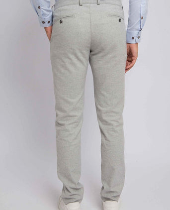 Suitable chino Pico pleat flanel lichtgrijs