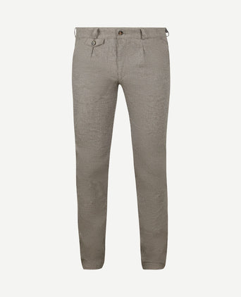 Chino Pico pleat flanel print beige