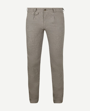 Chino Pico pleat flanel print beige