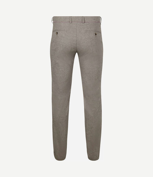 Chino Pico pleat flanel print beige