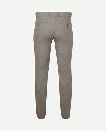 Chino Pico pleat flanel print beige