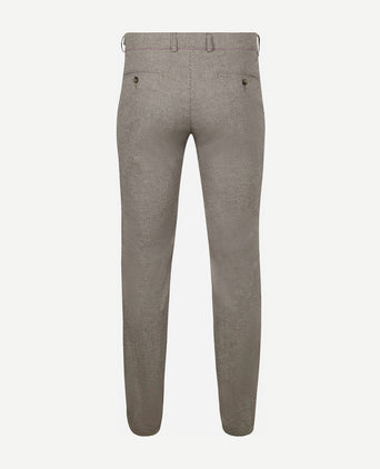 Chino Pico pleat flanel print beige