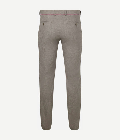 Suitable chino Pico pleat flanel print beige