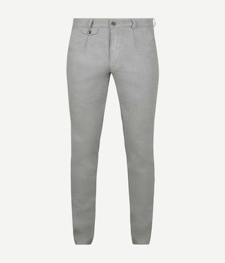 Chino Pico pleat flanel print grijs Chino Pico pleat flanel print grijs