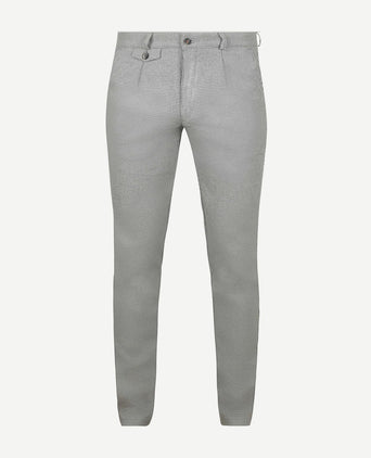 Chino Pico pleat flanel print grijs