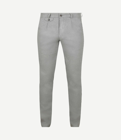 Chino Pico pleat flanel print grijs
