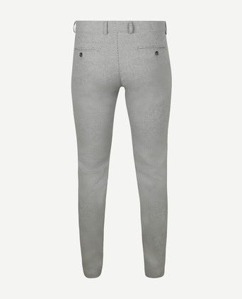 Chino Pico pleat flanel print grijs
