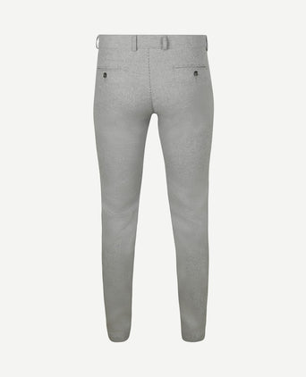 Chino Pico pleat flanel print grijs