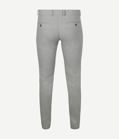 Chino Pico pleat flanel print grijs