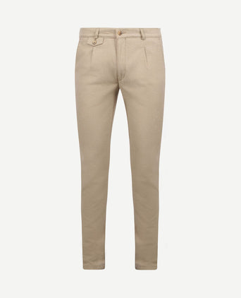 Chino Pico pleat flanel sand