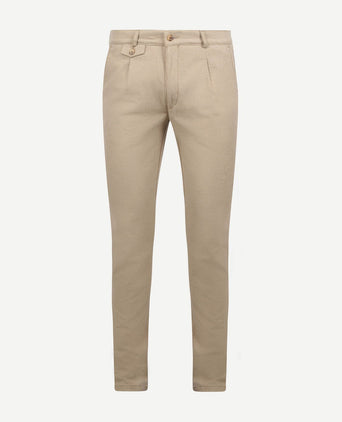 Chino Pico pleat flanel sand