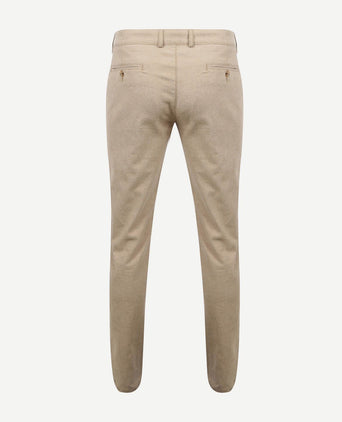 Suitable chino Pico pleat flanel sand