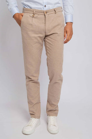 Suitable chino Pico pleat flanel sand Suitable chino Pico pleat flanel sand