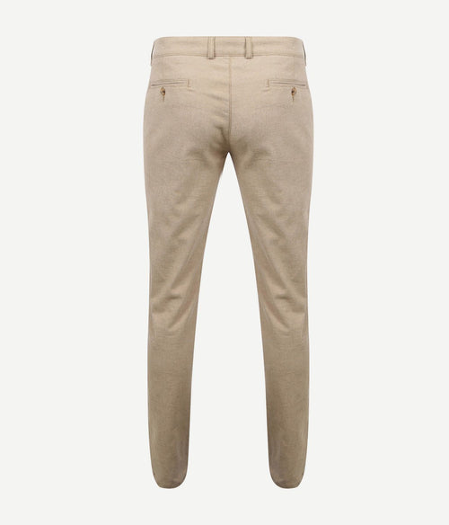 Suitable chino Pico pleat flanel sand