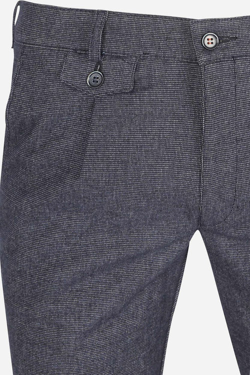 Suitable chino Pico pleat donkerblauw