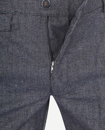 Suitable chino Pico pleat donkerblauw