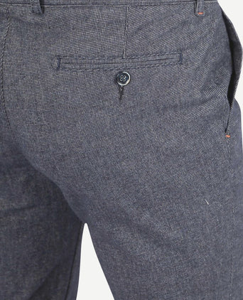 Chino Pico pleat donkerblauw