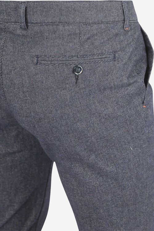 Chino Pico pleat donkerblauw