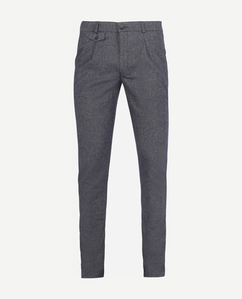 Chino Pico pleat donkerblauw