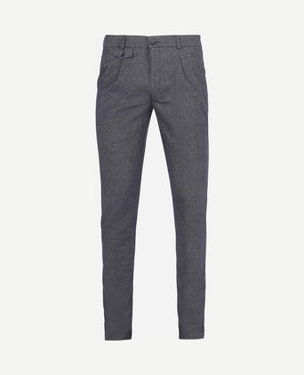 Chino Pico pleat donkerblauw