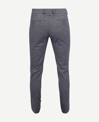 Suitable chino Pico pleat donkerblauw