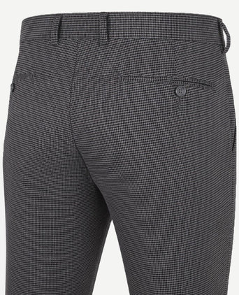 Chino Pico pleat pepita donkerblauw bruin