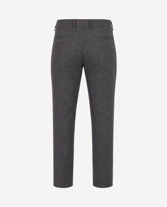 Chino Pico pleat pepita donkerblauw bruin