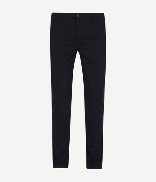 Suitable chino Pico print donkerblauw blauw