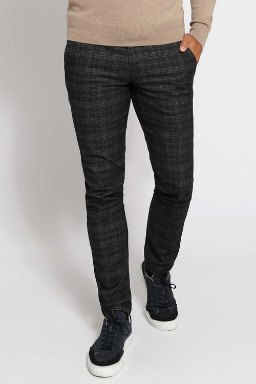 Suitable chino Pico ruiten antraciet