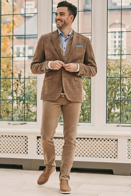 Suitable chino Plato corduroy beige