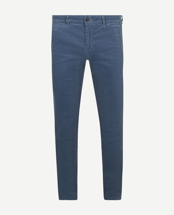 Chino Plato corduroy blauw