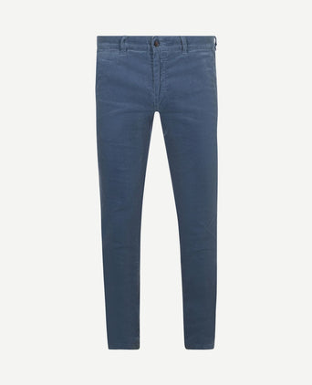 Chino Plato corduroy blauw